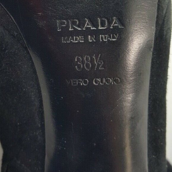 PRADA classic arc heeled ankle booties size 8 1/2 zippers suede timeless - Picture 4 of 13